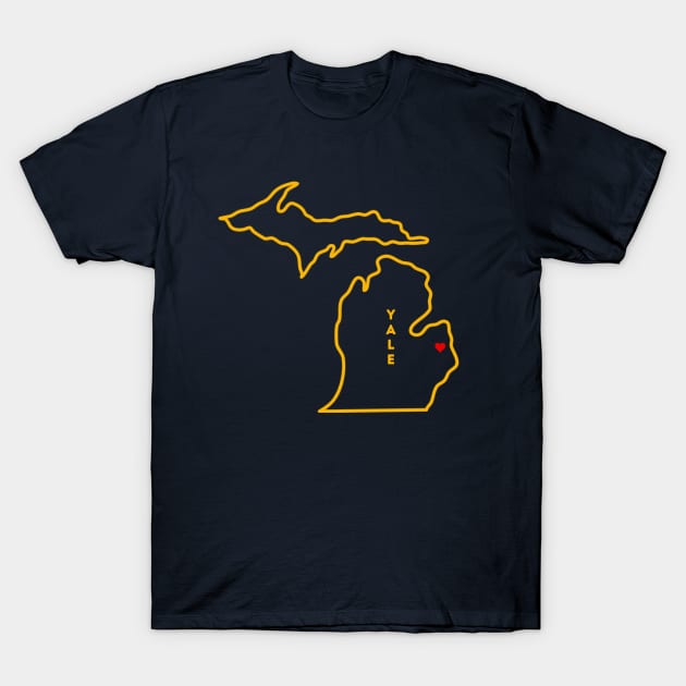 Yale MI Love (Yellow) T-Shirt by TorrezvilleTees